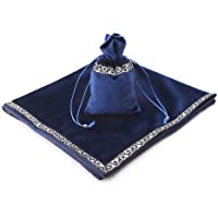 Mya - Mantel de tarot y bolsa de tarot rectangular- alfombra de terciopelo de astrología- juego de sociedad bordado…